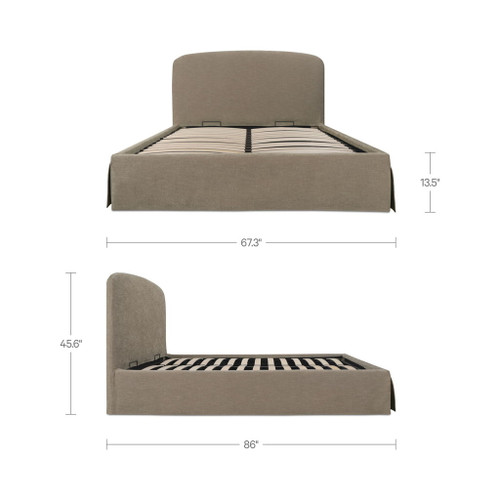 Joan - Queen Storage Bed - Taupe