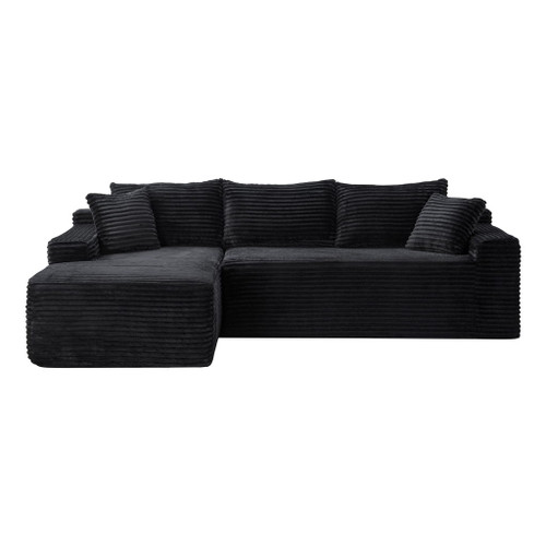 Cloud Modular Sectional Sofa Couch With L-Shape Chaise, Upholstered Couches For Living Room - Black