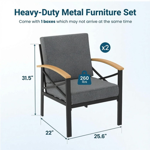 Outdoor Patio Armchair, All Weather (Set of 2)