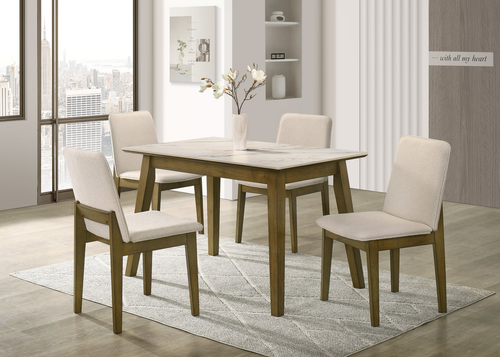 Alan Beige 5PC Dining Set ALAN10 by Happy Homes