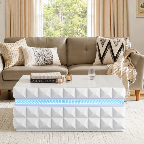 Alix White Smart Coffee Table & End Table
