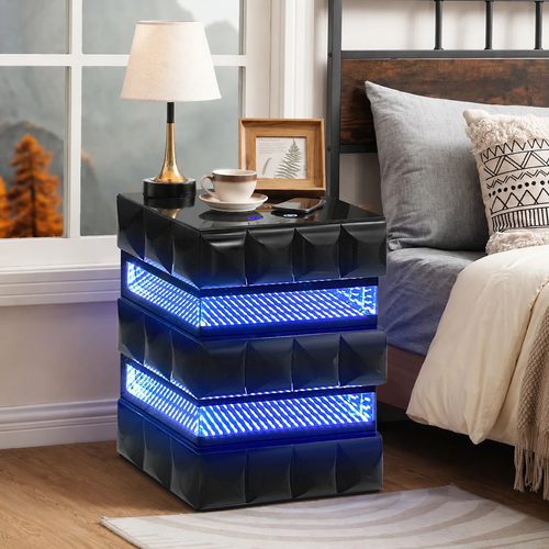 Alix Black Smart Coffee Table & End Table