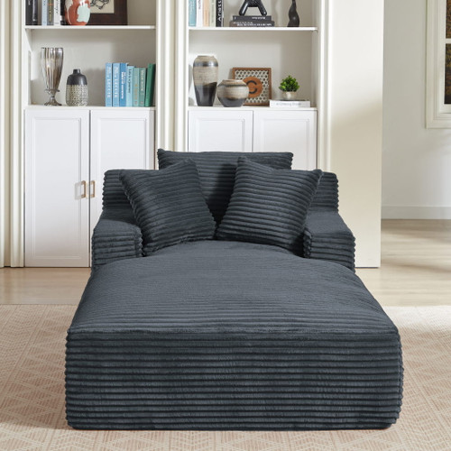 Oversized Chaise Lounge Chair Indoor For Living Room - Dark Gray