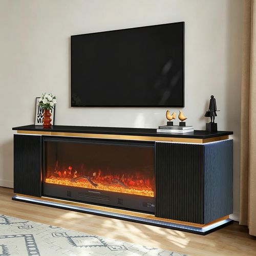 Riva Fireplace with Multicolor Flame