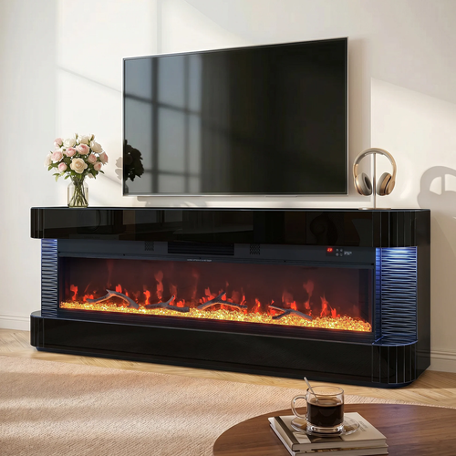 Lush Fireplace with Multicolor Flame