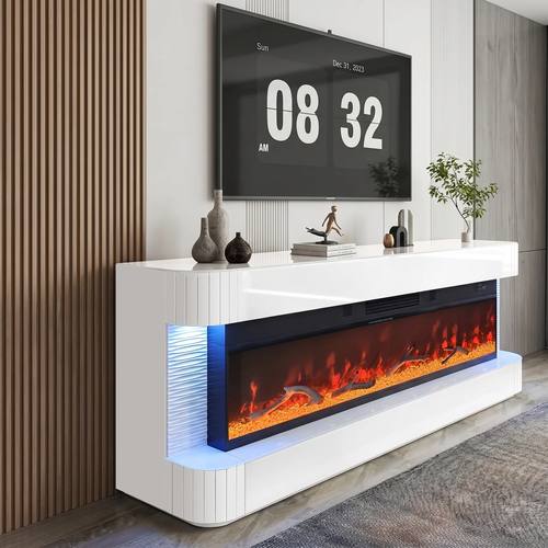 Lush Fireplace with Multicolor Flame