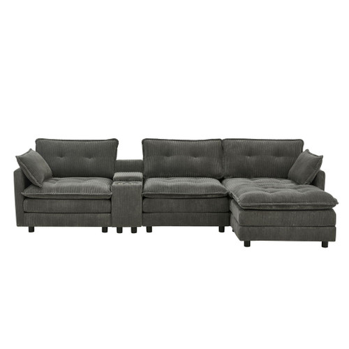 Oversized Modular Sectional Sofa With Multi Functional Console