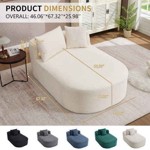Oversized Chaise Lounge Sofa Bed With Deep Seat And Soft Pillows