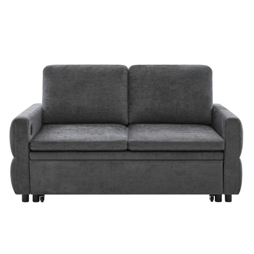 Convertible Sofa Bed Loveseat With Adjustable Backrest And USB Ports