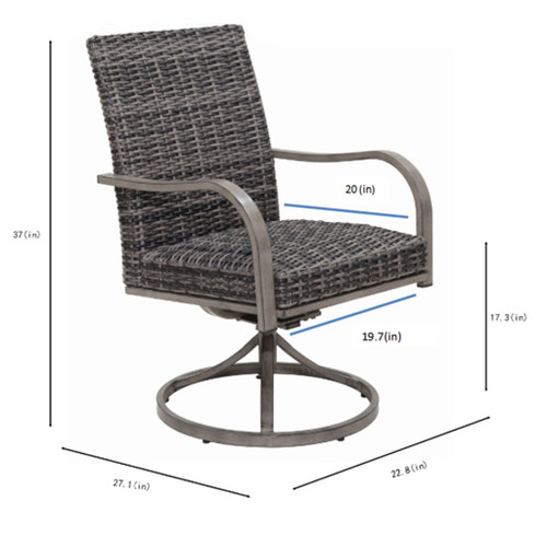Outdoor Swivel Dining Chair (Set of 2) - Gray