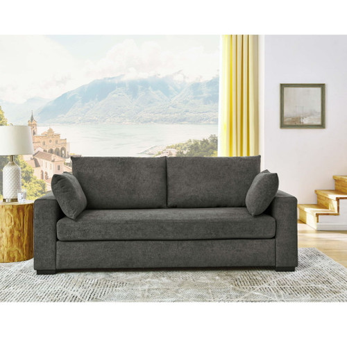 Upholstered Sofa With Toss Pillows - Dark Gray