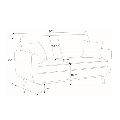 Upholstered Loveseat With Arms And Pillows