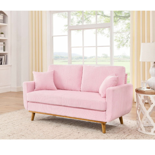 Upholstered Loveseat With Arms And Pillows