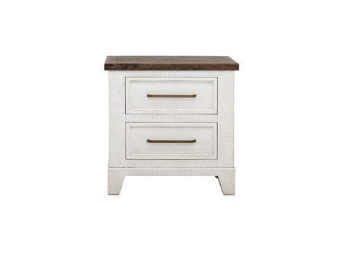 Stoa - 2 Drawer Nightstand - White / Brown