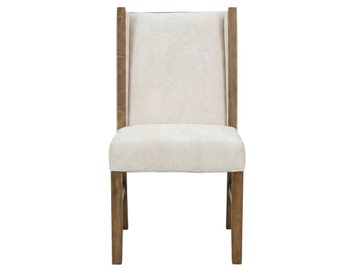 Silver - 39'' Upholstered Chair (Set of 2) - Ivory / Dark Brown