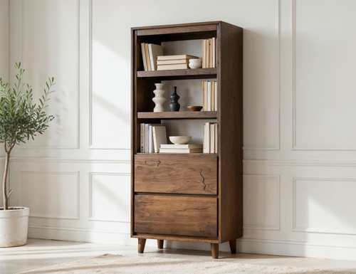 Savia - 2 Drawer Bookcase - Brown