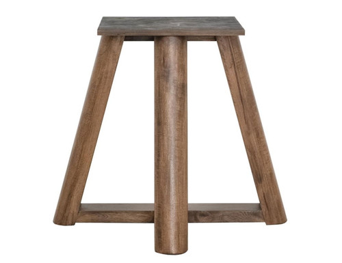 Silver - Round Dining Table With Resin River - Brown