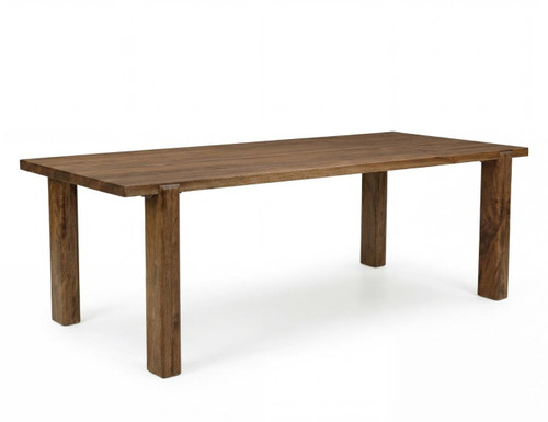 Silver - Rectangular Dining Table - Brown