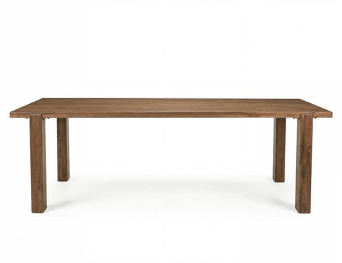 Silver - Rectangular Dining Table - Brown