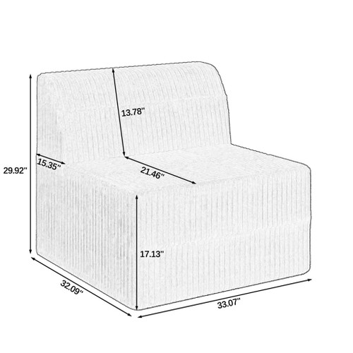Modern Minimalist Sleeper Sofa, Compressed Sectional Single Seat