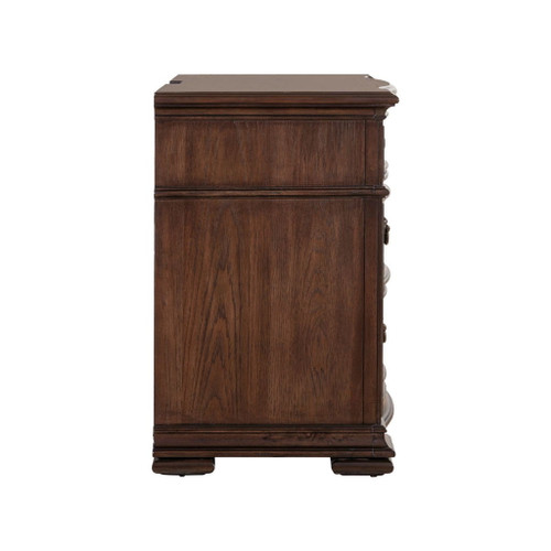 Provence Park - Bedside Chest With Charging Station - Chateau Brown