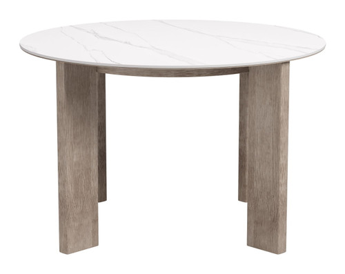 Oceanveil - Round Dining Table - White / Light Brown