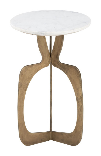 Ophelia - Side Table - White / Brass