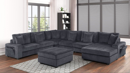 Bazoka Charcoal 7PC Sectional by Happy Homes