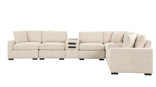 Barista Beige 8PC Modular Sectional with Bluetooth Speaker