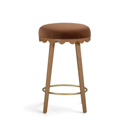 Oodle - Performance Vegan Mohair Light Walnut Stool