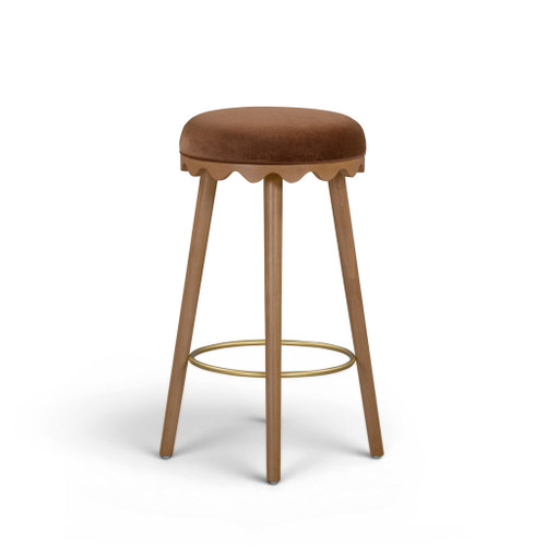 Oodle - Performance Vegan Mohair Light Walnut Stool