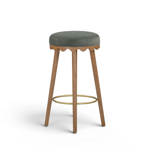 Oodle - Performance Vegan Mohair Light Walnut Stool