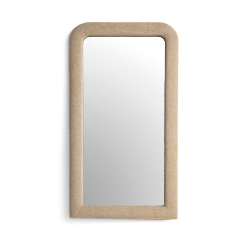 Heidi - Oversized Upholstered Floor Mirror In Textured Fabric