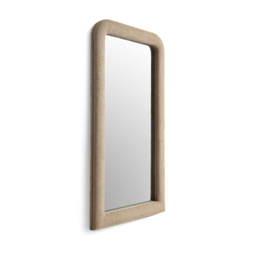 Heidi - Oversized Upholstered Floor Mirror In Textured Fabric