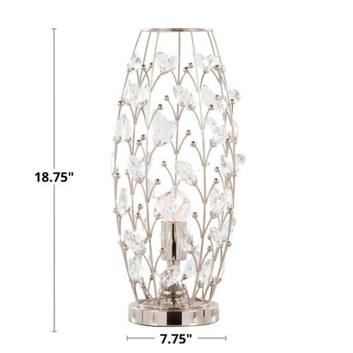 Crystal - Buds Contemporary Uplight Lamp - Polished Nickel / Clear Crystal