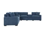 Barista Blue 8PC Modular Sectional with Bluetooth Speaker