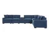 Barista Blue 8PC Modular Sectional with Bluetooth Speaker
