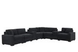 Barista Black 8PC Modular Sectional with Bluetooth Speaker