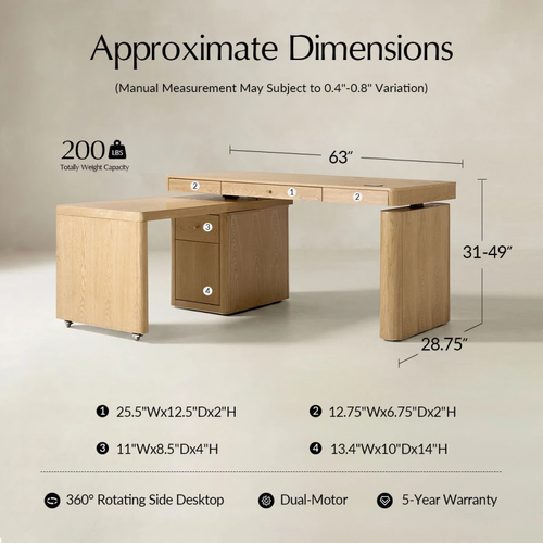 Veritas 360-Degree Rotating Desk Electric Adjustable Standing Desk