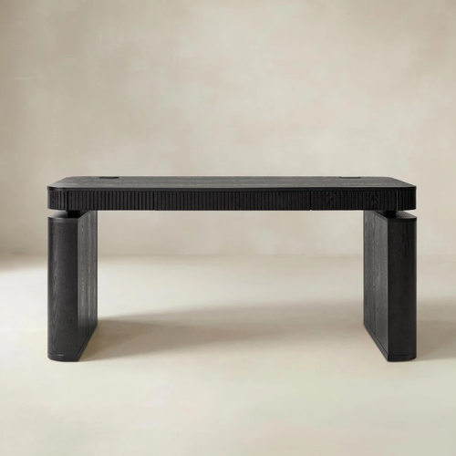 Baggio Charcoal Modern Fluted Electric Adjustable Standing Desk