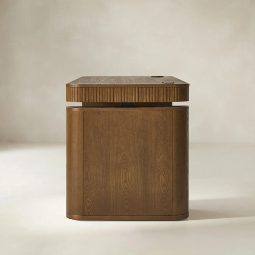 Baggio Mocha Modern Fluted Electric Adjustable Standing Desk