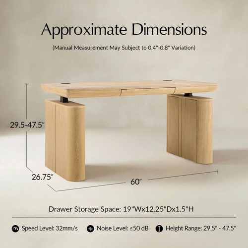 Emilio Oak Modern Electric Adjustable Standing Desk