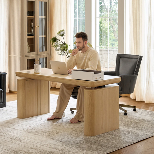Emilio Oak Modern Electric Adjustable Standing Desk
