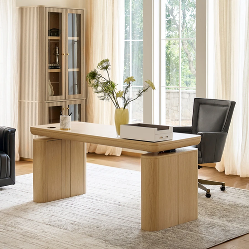 Emilio Oak Modern Electric Adjustable Standing Desk Z6DKAB0721-OAK by K Home