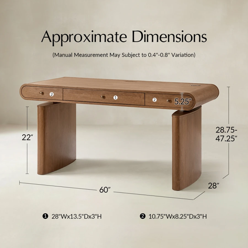 Louise Mid-Century Modern Electric Adjustable Standing Desk