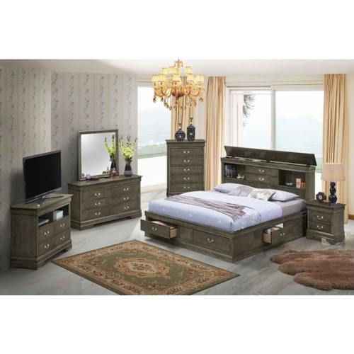 Traditional Style Bookcase Storage Bed