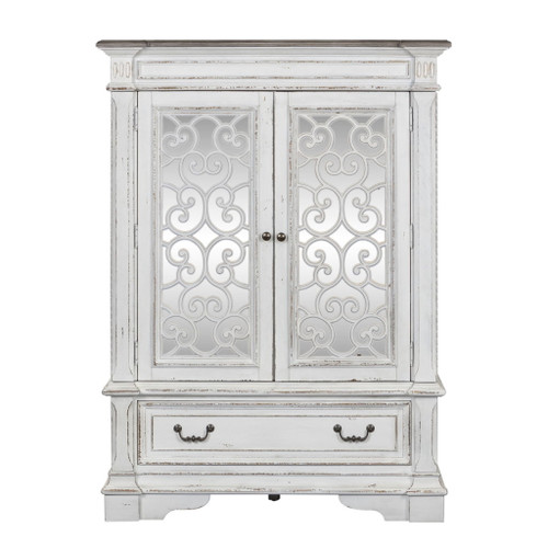 Abbey Park - Mirrored Door Chest - Antique White