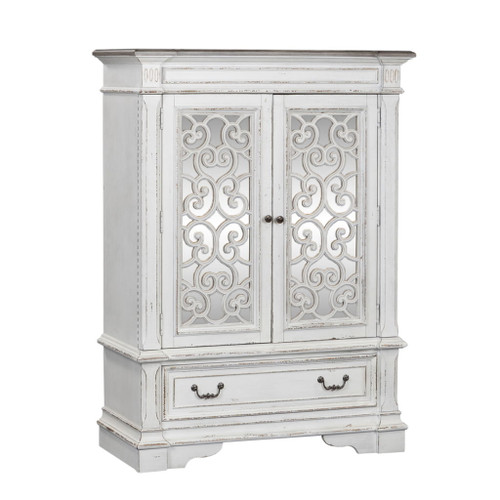 Abbey Park - Mirrored Door Chest - Antique White