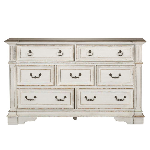 Abbey Park - 7 Drawer Dresser - Antique White