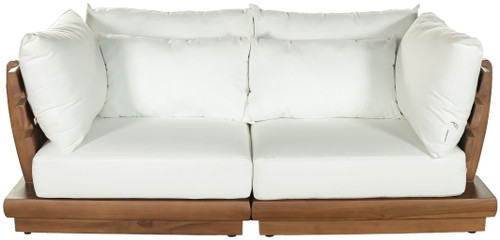 Mirella - 2 Piece Water Resistant Fabric 76" Upholstered Outdoor Patio Modular Loveseat